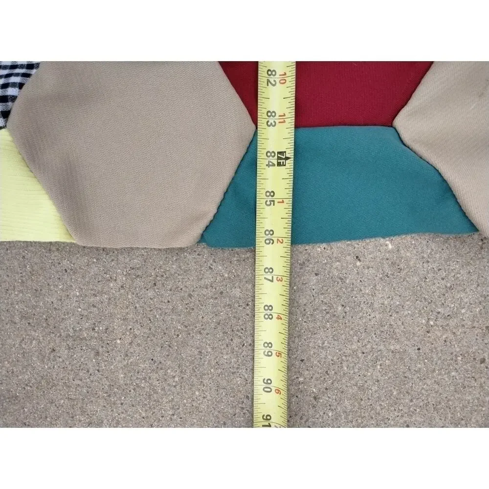 Vintage Grandmother’s Flower Garden Quilt Top Hexagon Hand Pieced 69 X 86